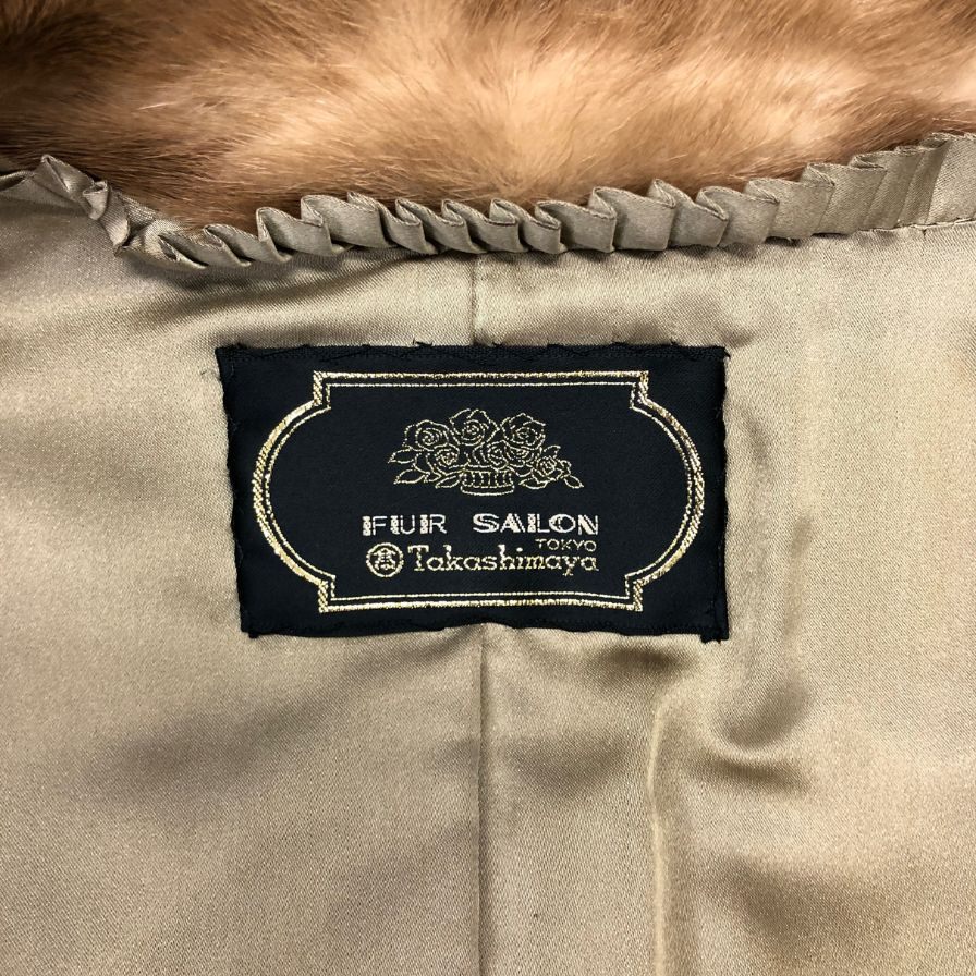 美品◆エンバ ロングコート ダークミンク ブラウン レディース サイズ表記なし 【AFG1】