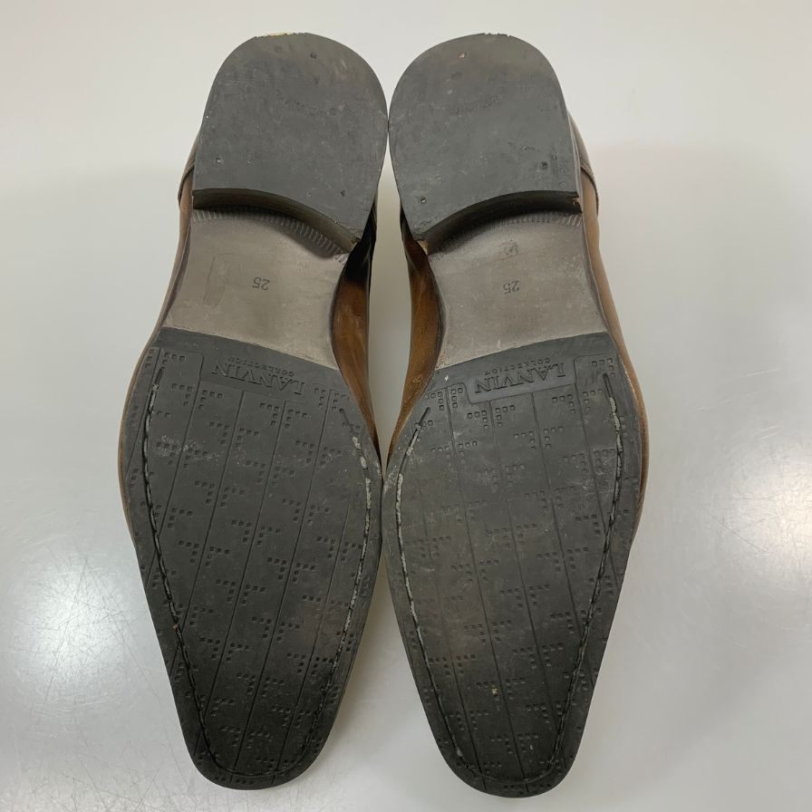 ランバン コレクション ビジネスシューズ ストレートチップ カーフレザー メンズ サイズ25 ブラウン LANVIN 約25.0cm【AFC1】