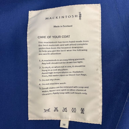 美品◆マッキントッシュ コート ゴム引き フード付き ブルー系 サイズ38 MACKINTOSH 【AFB1】