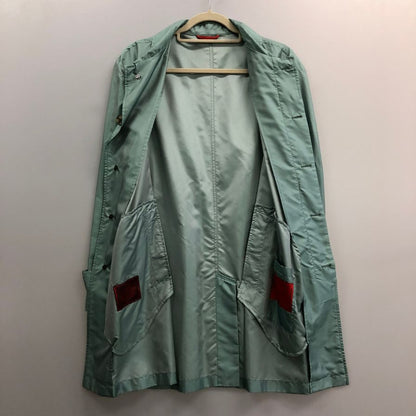 美品◆イザイア シルク100％ ジャケット ターコイズグリーン メンズ サイズ50 ISAIA 【AFB5】