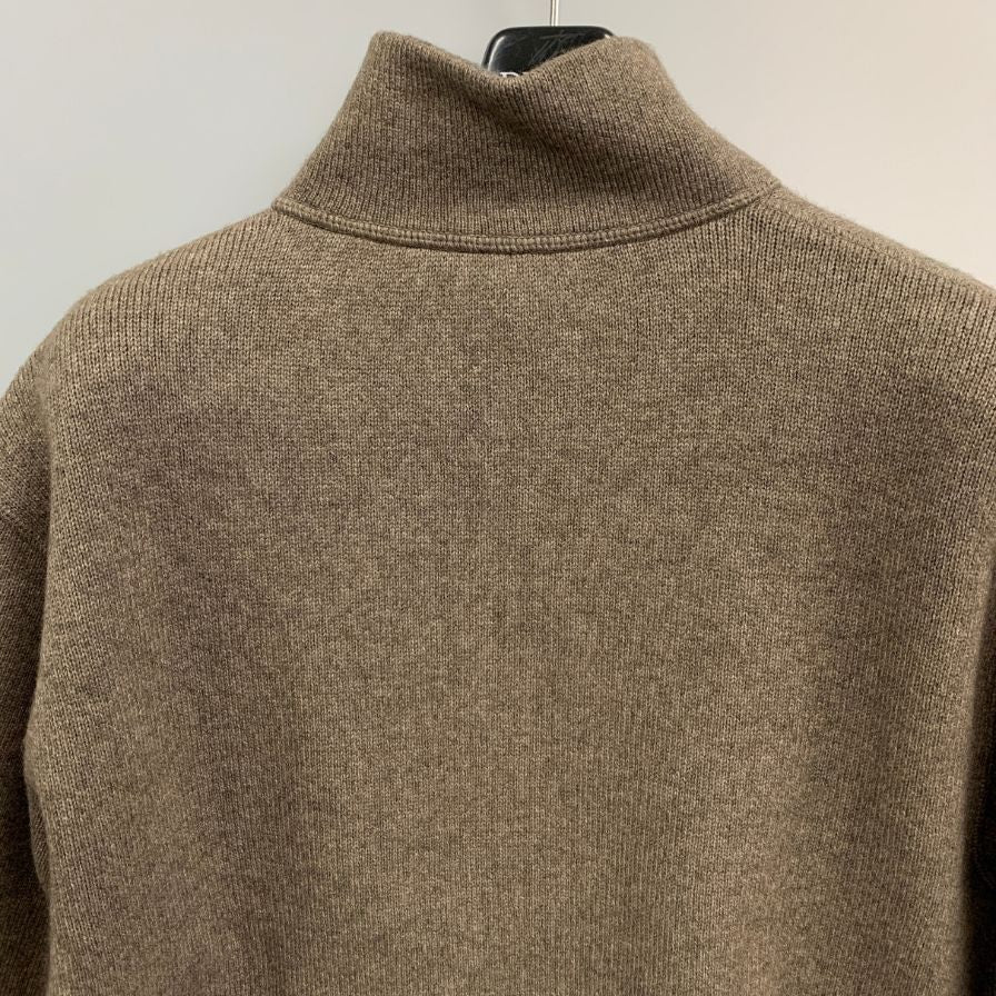美品◆エルメネジルド ゼニア ニット ハーフジップ カシミア混 ブラウン メンズ サイズM Ermenegildo Zegna 【AFB11】