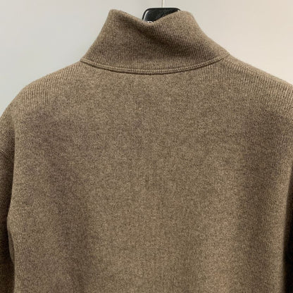 美品◆エルメネジルド ゼニア ニット ハーフジップ カシミア混 ブラウン メンズ サイズM Ermenegildo Zegna 【AFB11】