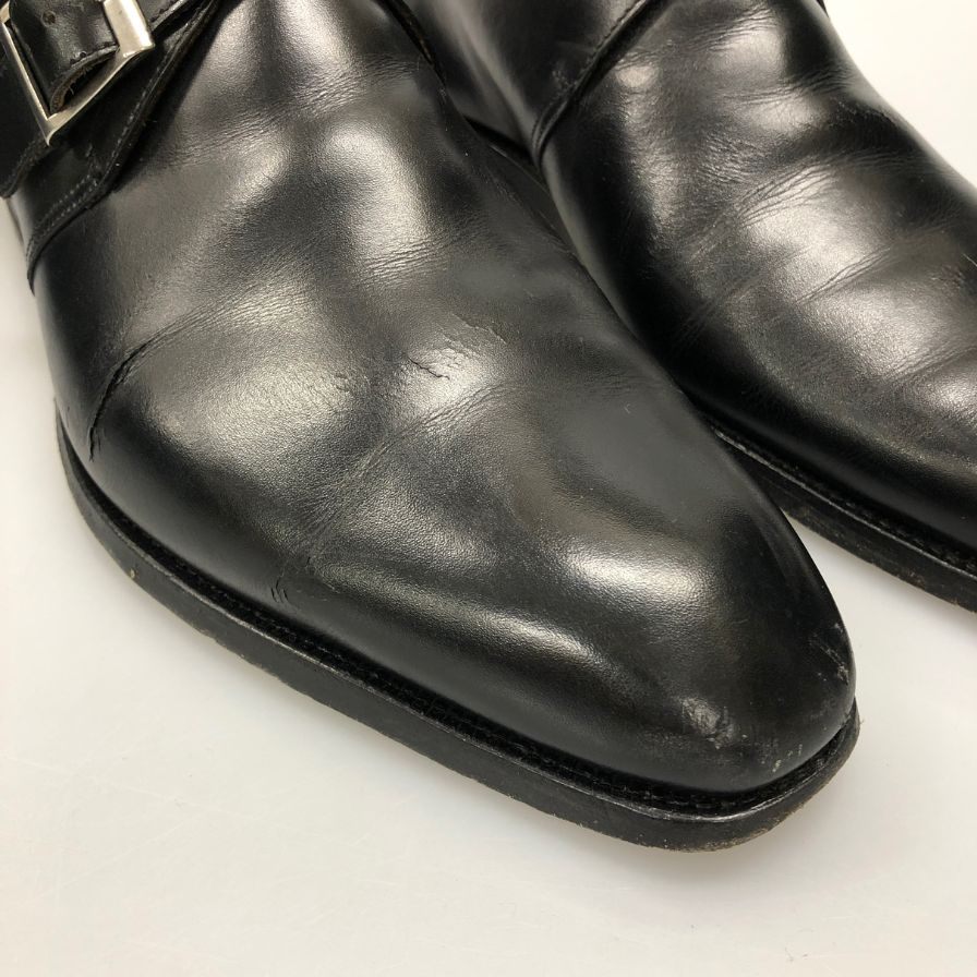クロケット&ジョーンズ レザーシューズ シングルモンク モンクトン ブラック メンズ サイズ6.5 CROCKETT&JONES MONKTON ビジネスシューズ 約25.0cm【LA】【中古】