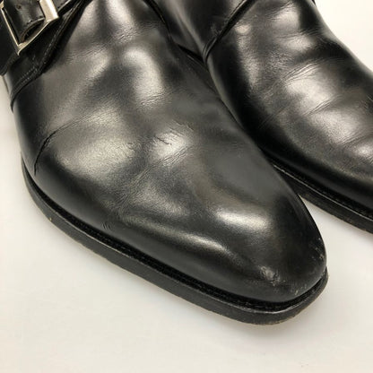 クロケット&ジョーンズ レザーシューズ シングルモンク モンクトン ブラック メンズ サイズ6.5 CROCKETT&JONES MONKTON ビジネスシューズ 約25.0cm【LA】【中古】