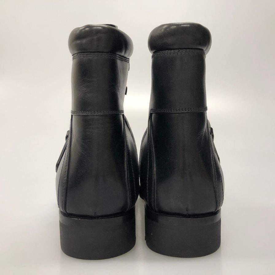 プラダ コンバットブーツ レースアップ ベルト レザー 2T 1882 ブラック メンズ サイズ8.5 PRADA 約27.0cm【AFD9-2】