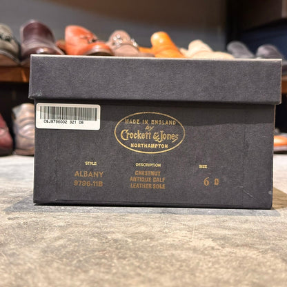 クロケット&ジョーンズ レザーシューズ アルバニー アデレード カーフ ブラウン メンズ サイズUK6D Crockett&Jones ビジネスシューズ 約24.5cm【LA】【中古】
