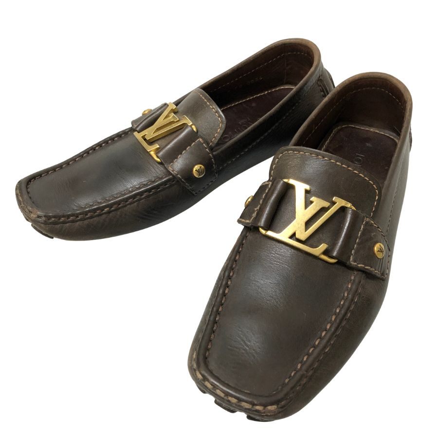 ルイヴィトン モンテカルロ ドライビングシューズ ダークブラウン メンズ サイズ6 LOUIS VUITTON 約25.0cm【AFC44-2】