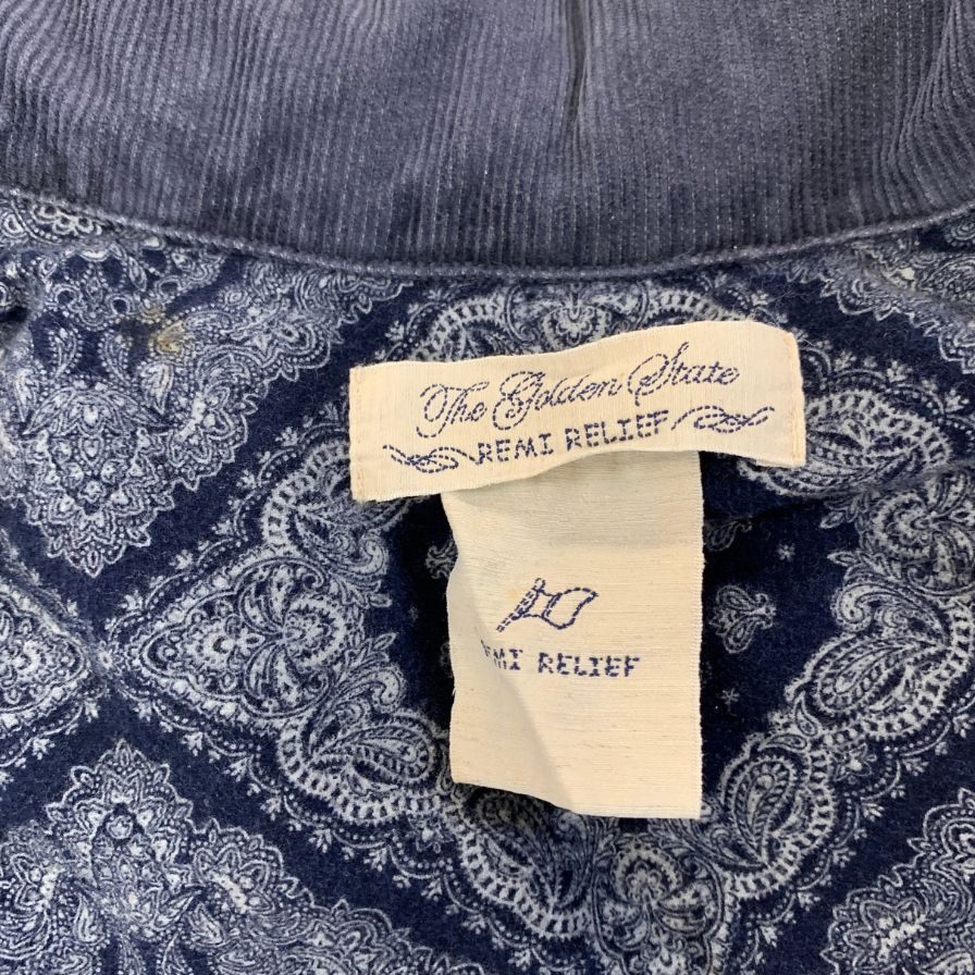 中古■レミ レリーフ ゴールデン ステート デニム ダウン ジャケット メンズ L REMI RELIEF THE GOLDEN STATE 【AFA13】