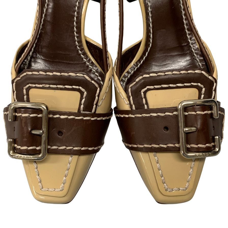 プラダ パンプス バックル ベージュ レディース サイズ36 PRADA 約23.0cm【AFC32】