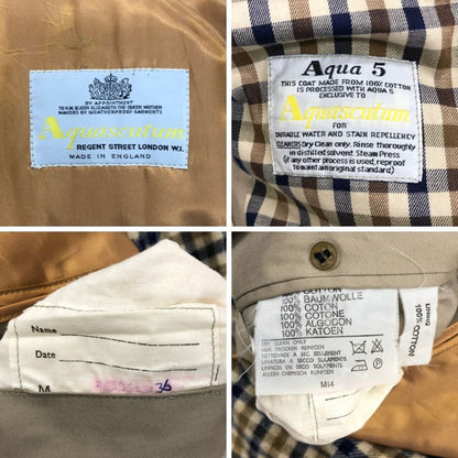 中古■アクアスキュータム バルカラーコート 70年S ヴィンテージ イングランド製 ベージュ メンズ Mサイズ想定 Aquascutum 【AFA7】