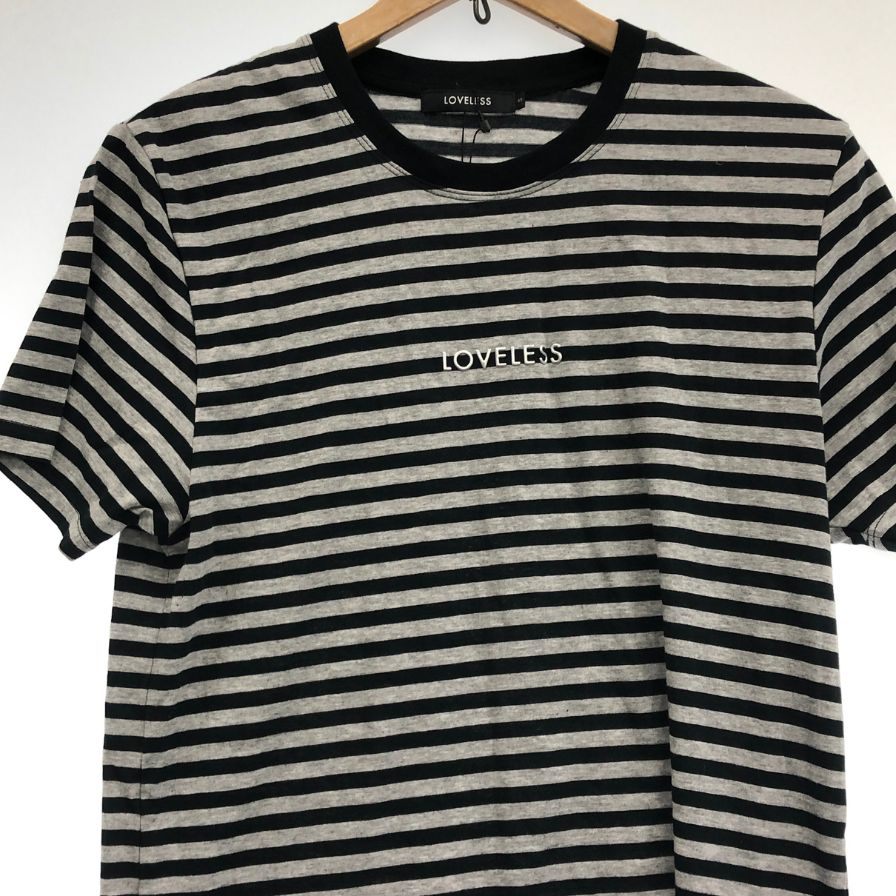 新品同様◆ラブレス Tシャツ ボーダー メンズ ブラック系 サイズS LOVELESS 【AFB36】