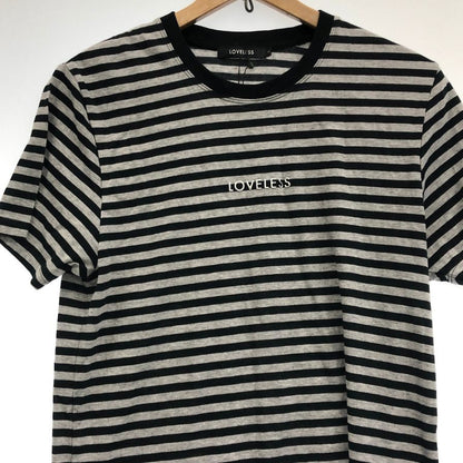 新品同様◆ラブレス Tシャツ ボーダー メンズ ブラック系 サイズS LOVELESS 【AFB36】