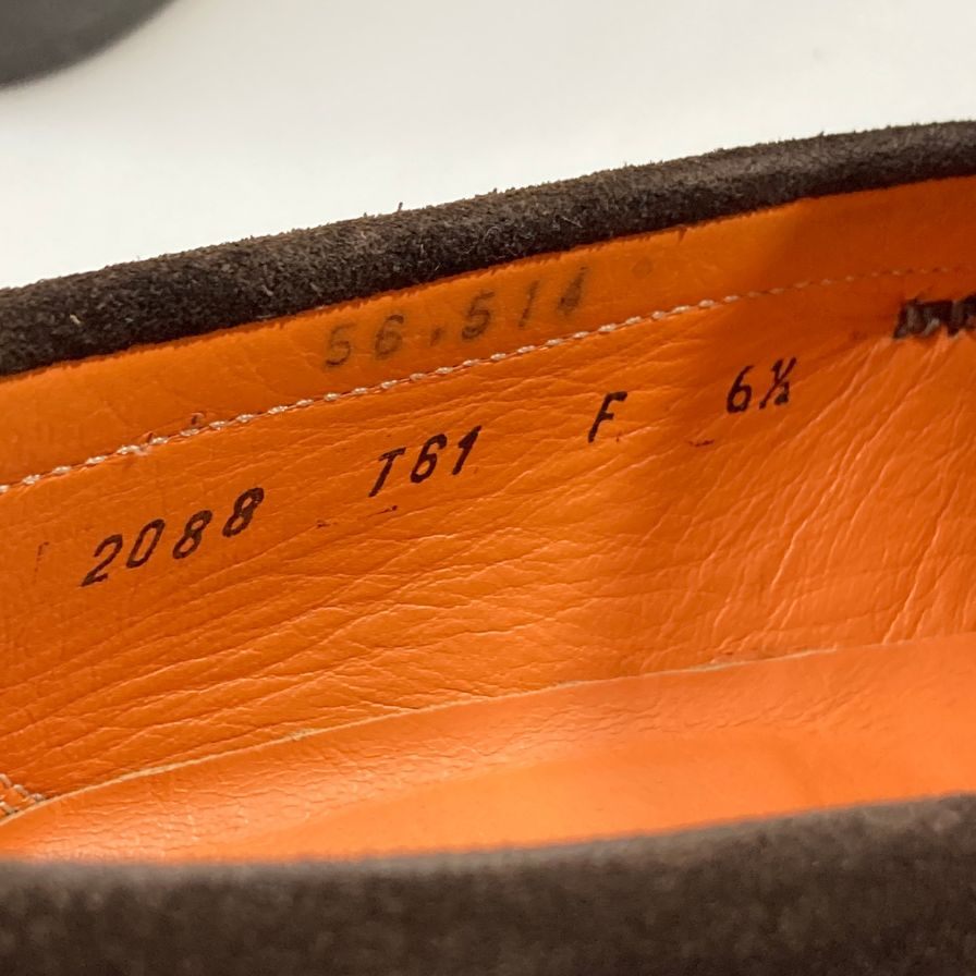 サントーニ コインローファー 2038 T61 スエード ブラウン サイズUK6.5 メンズ Santoni 約25.5cm【AFD14】