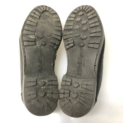フェラガモ ビットローファー グレインレザー ガンチーニ金具 メンズ サイズ6EE ブラック Ferragamo 約24.5cm【AFC8】
