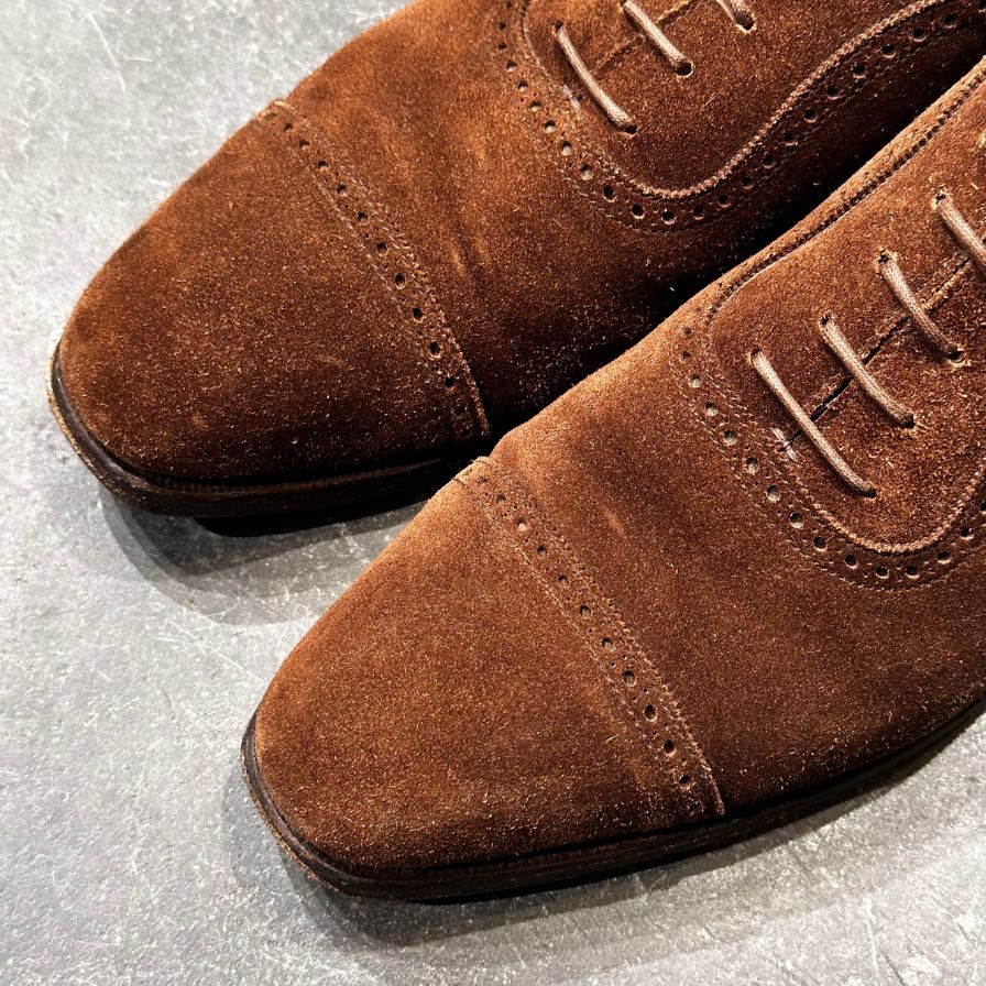 クロケット&ジョーンズ レザーシューズ アルバニー アデレード スエード  ブラウン メンズ サイズUK8D Crockett&Jones ビジネスシューズ 約26.5cm【LA】【中古】