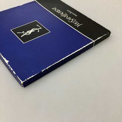 イヴ サンローラン ハンカチ2枚セット総柄 日本製 コットン100% ブラウン＆ブルー Yves Saint Laurent【AFI21】【中古】