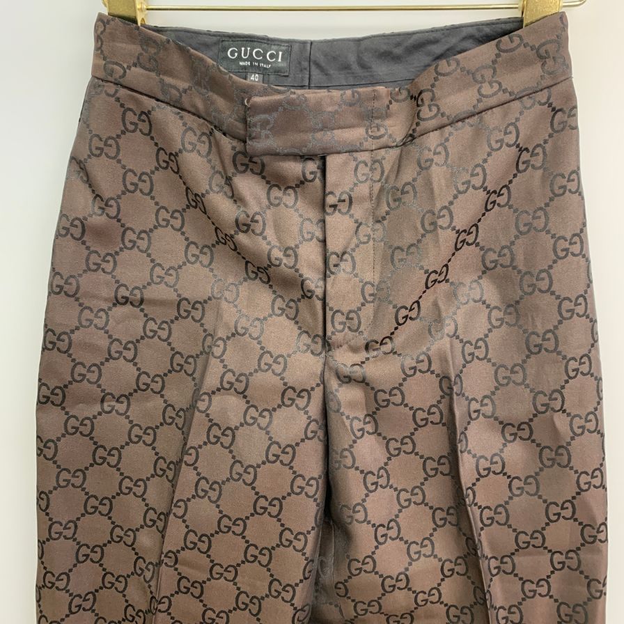 グッチ GG柄 スラックス レディース サイズ40 ブラウン  GUCCI 【AFB21】