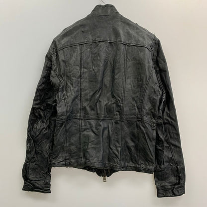 美品◆ジョルジオ ブラット ジャケット オーガニックエディション ラムレザー シワ加工  メンズ サイズ48 ブラック GIORGIOBRATO 【AFG1】