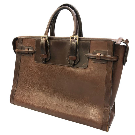 万双 ブリーフケース シモーネ 天ファスナー ブラウン系 メンズ レザー【AFE6】
