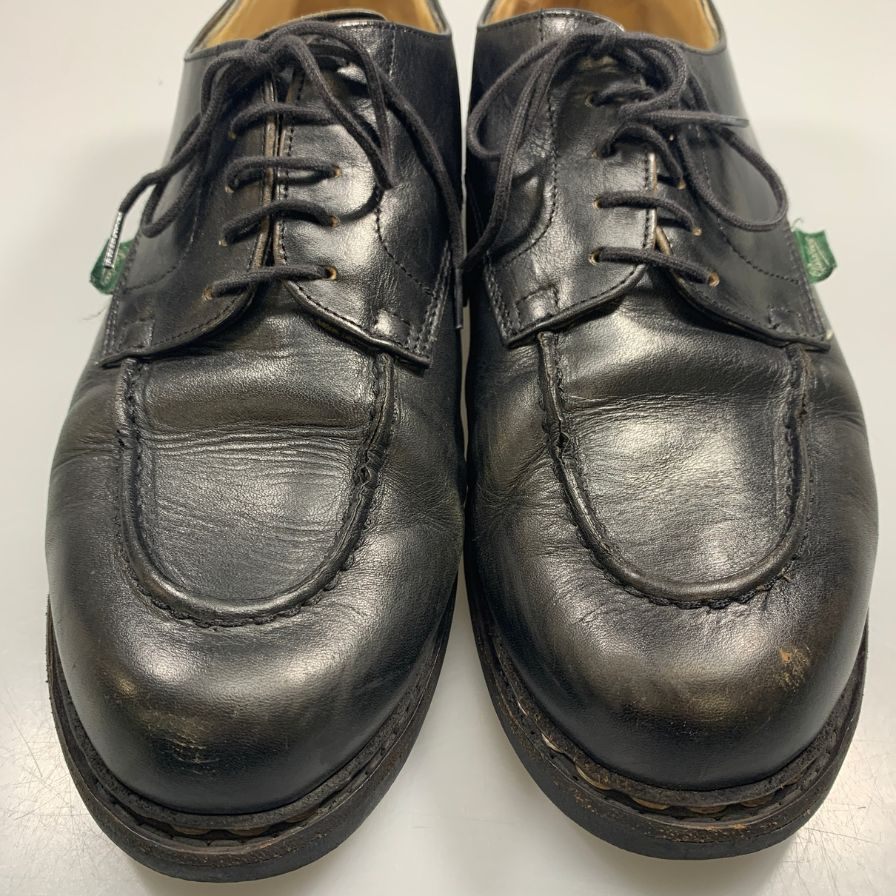 パラブーツ レザーシューズ シャンボード Uチップ リスレザー ブラック サイズUK7.5F PARABOOT 約26.0cm【AFC28】