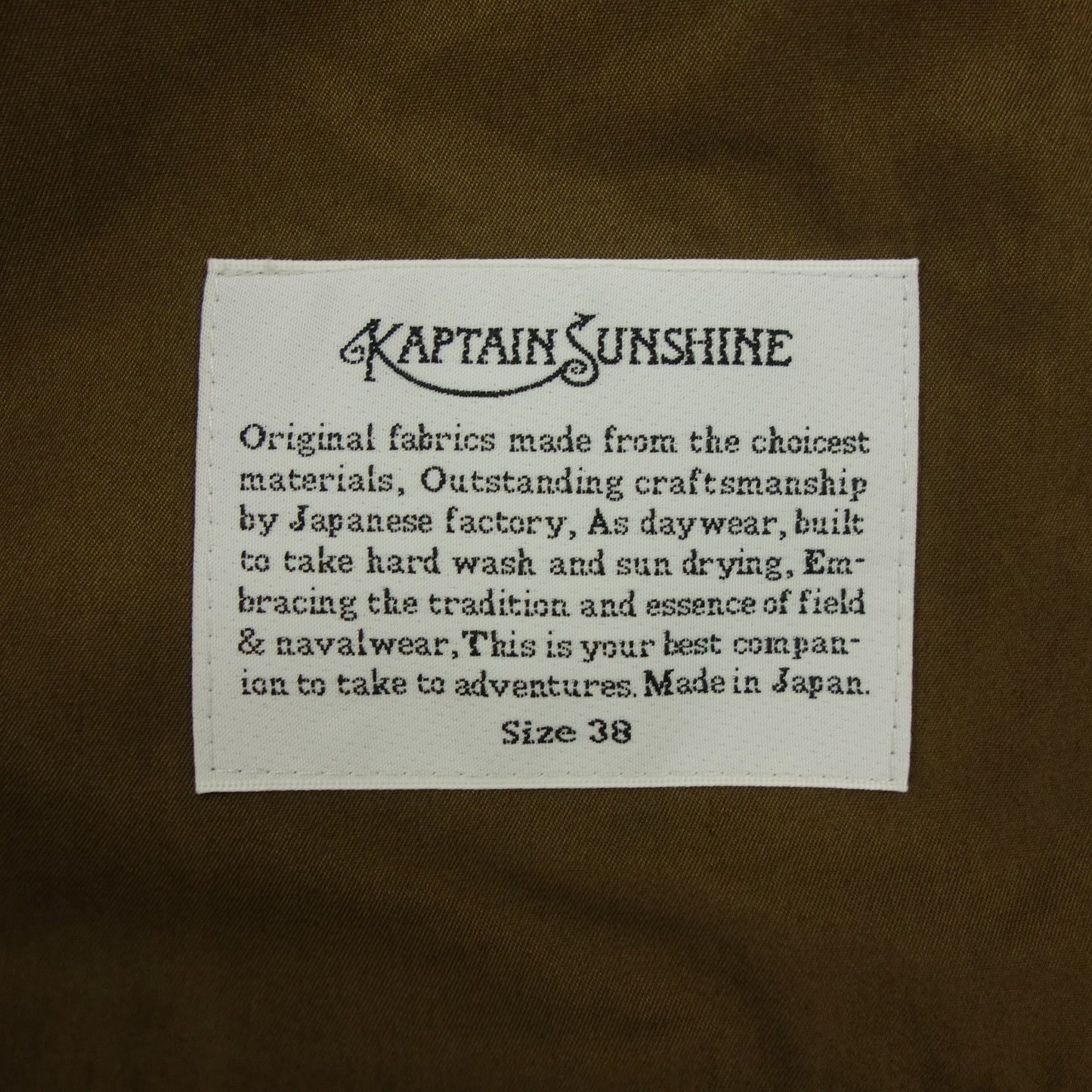 極美品◆キャプテンサンシャイン コート ウォーカー カーキ KS21FCO06 38 KAPTAIN SUNSHINE 【AFB14】