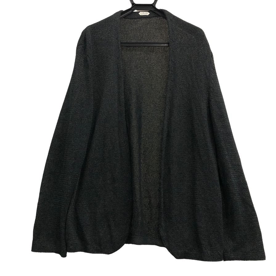 極美品◆プラム ローゲージ天竺ニット ジャケット PU126-MJK02 日本製 ブラック メンズ サイズ3 PURLAM 【AFB43】
