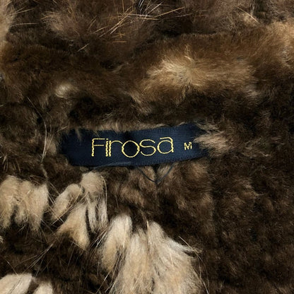 極美品◆フィローザ ビーバー ハーフコート 793-450-129 スタンドカラー ブラウン Mサイズ FIROSA 【AFF21】