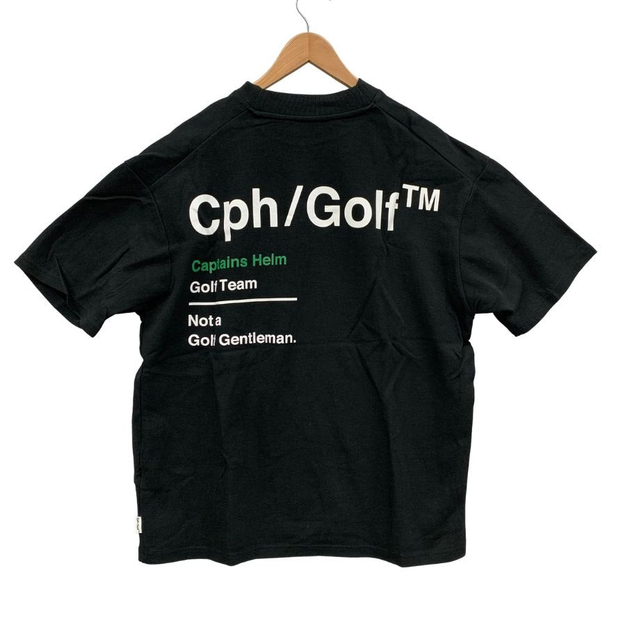 美品◆キャプテンズヘルム ゴルフ Tシャツ コットン ナイロン メンズ サイズM ブラック cph golf 【AFB27】
