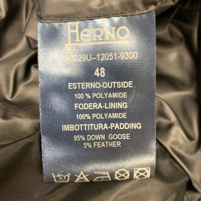 美品◆ヘルノ ダウンジャケット フーデッド PI0029U--12051-9300 メンズ ブラック サイズ48 HERNO 【AFA18】