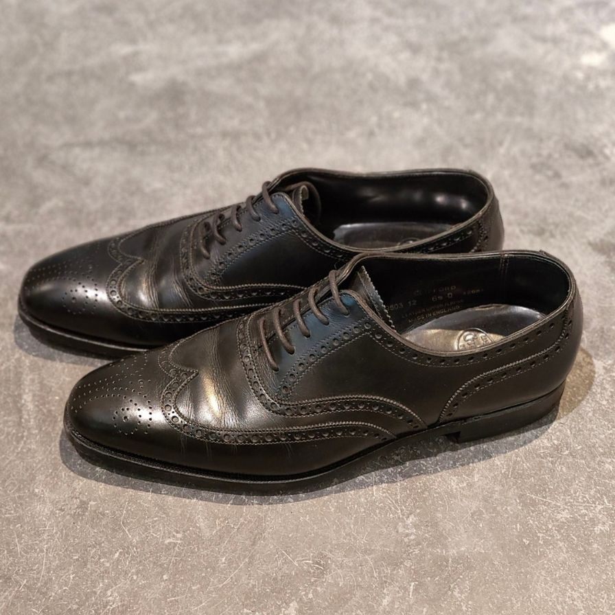 クロケット&ジョーンズ レザーシューズ クリフォード ウイングチップ ブラック サイズUK6.5D メンズ Crockett&Jones ビジネスシューズ 約25.0cm【LA】【中古】