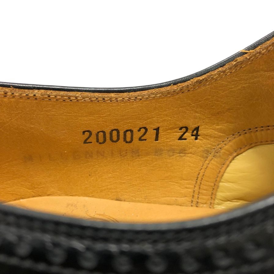 スコッチグレイン セミブローグ ミレニアム2000 カーフレザー ブラック 24EEE メンズ 革靴 メダリオン SCOTCH GRAIN ビジネスシューズ 約24.0cm【LA】【中古】