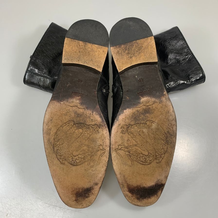 ヒューゴボス ジッブブーツ レザー ブラック サイズ40 HUGO BOSS 約25.5cm【AFC44-2】
