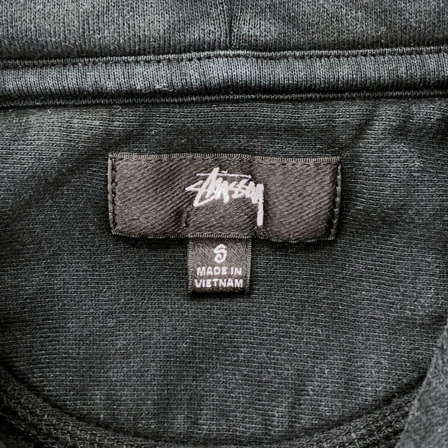 中古◆ステューシー プルオーバーパーカー ロゴ メンズ サイズS ブラック Stussy 【AFB19】