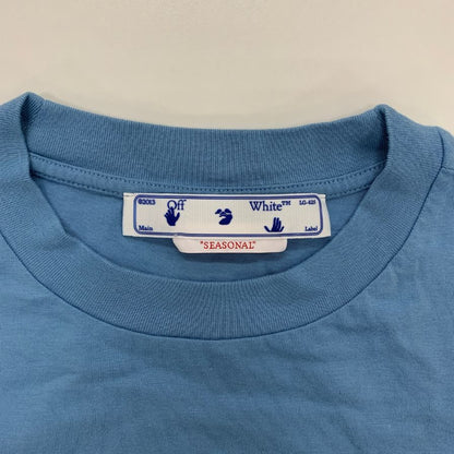極美品◆オフホワイト グラフィック ロゴTシャツ 23SS OWAA089S23JER017 メンズ サイズL ブルー  OFF-WHITE 【AFB19】