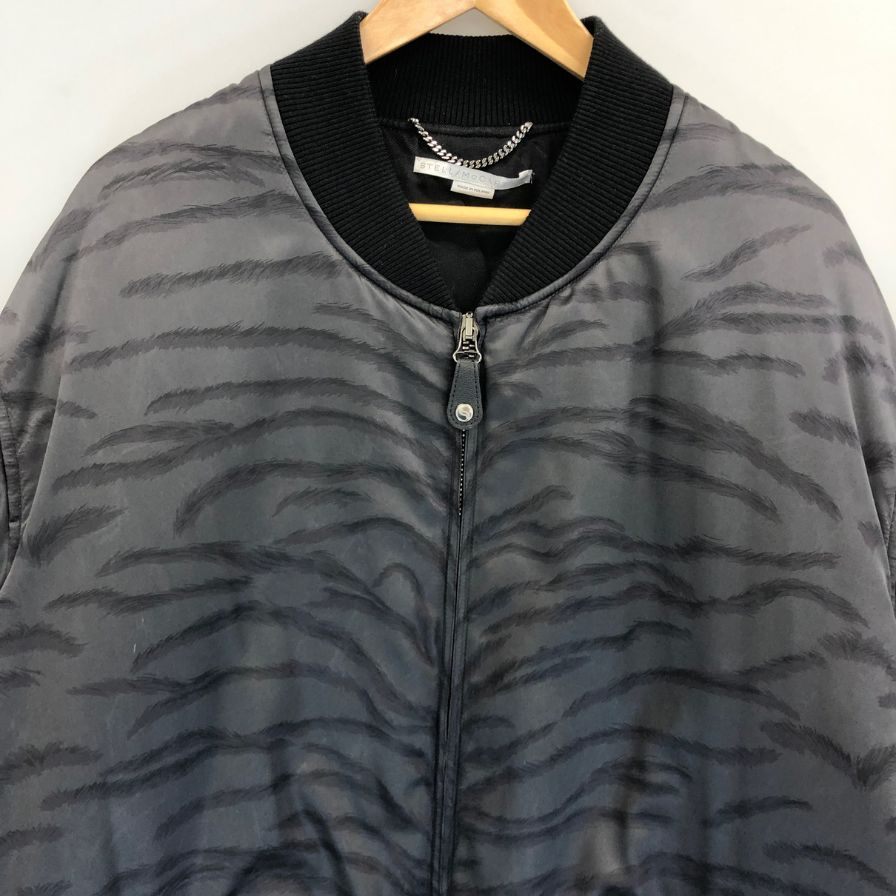 美品◆ステラマッカートニー ボンバージャケット タイガ―プリント グレー系 レディース サイズ42 STELLA McCARTNEY 【AFA9】