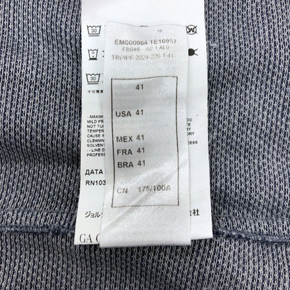 極美品◆エンポリオ アルマーニ シャツ 長袖 コットン 総柄 メンズ ネイビー サイズ41 EMPORIO ARMANI 【AFB14】