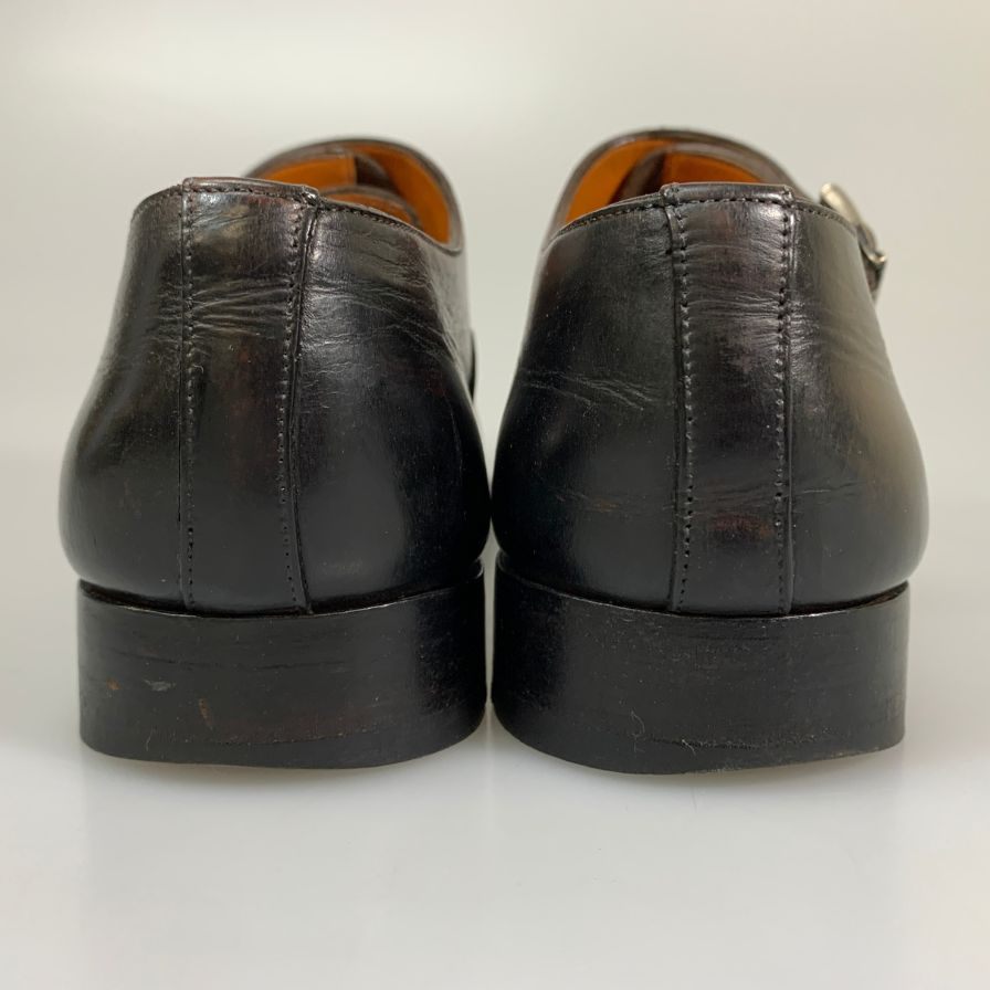 サントーニ レザーシューズ 6371 シングルモンク サイドストラップ キャップトゥ メンズ ブラウン系 サイズUK5 Santoni 約24.0cm【AFC45】