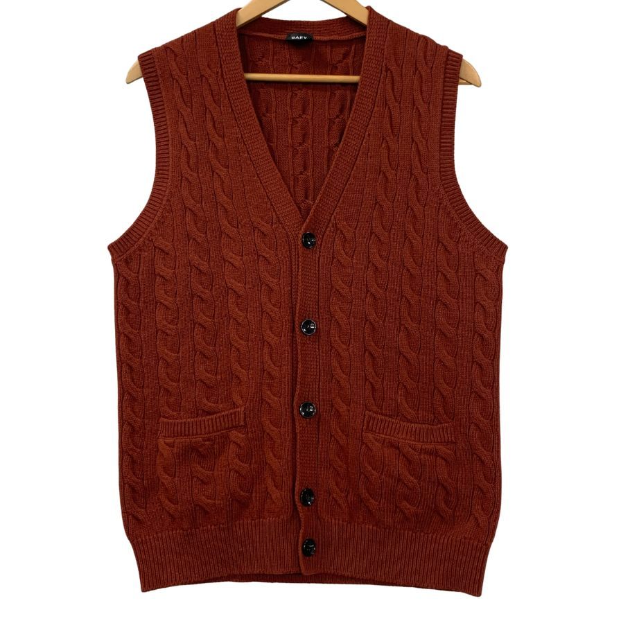 中古◆バフィ×ビームス F 別注 ケーブル ニットベスト メンズ サイズ50 ブラウン BAFY × BEAMS F 【AFB12】