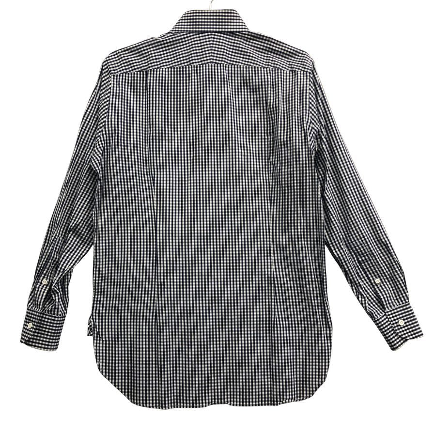 極美品◆スーツカンパニー ギンガムチェックシャツ 長袖 スリムフィット コットン ブルー系 サイズ39/82 THE SUIT COMPANY 【AFB43】