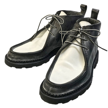パラブーツ サカイ チロリアンブーツ ブライドルレザー コンビ グレー ホワイト メンズ サイズ8F PARABOOTS Sacai ブーツ 約26.5cm【LA】【中古】