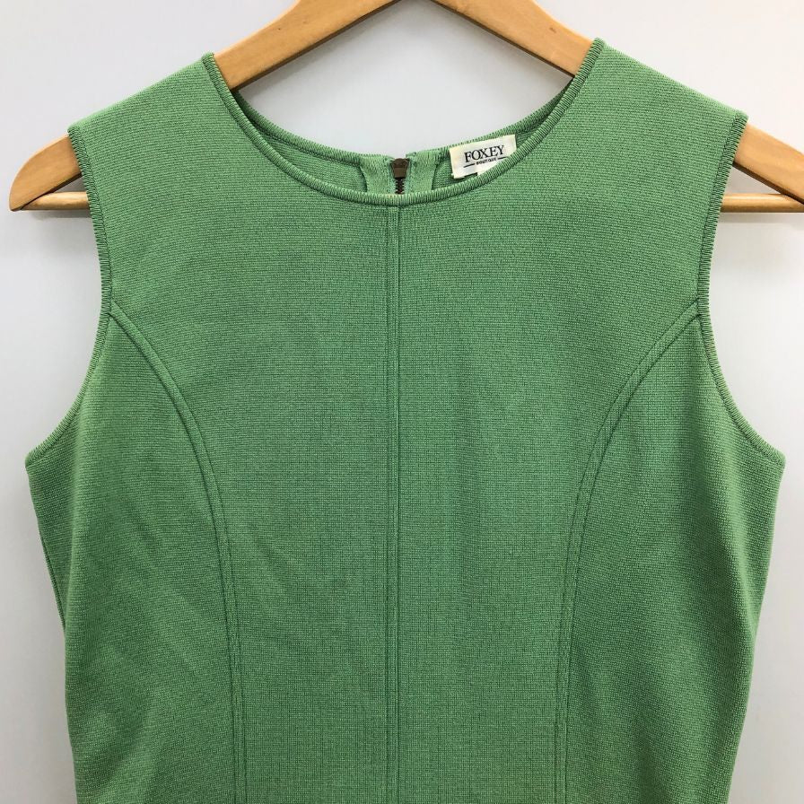 中古◆フォクシー ストレッチ ワンピース オリーブ 20387 SNMAG50 サイズ42 FOXEY 【AFB42】