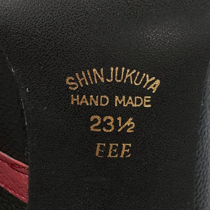 ジュンジュンバイ新宿屋 パンプス レザー 3072 レッド ブラック オデット レディース サイズ23.5 Jun.Jun by shinjukuya 約23.5cm【7-17】