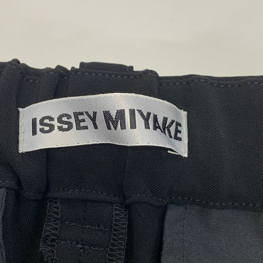 イッセイミヤケ SQUARE ONE PANTS SOLID IM33FF071 ブラック サイズ2 レディース ISSEY MIYAKE 【AFB44】