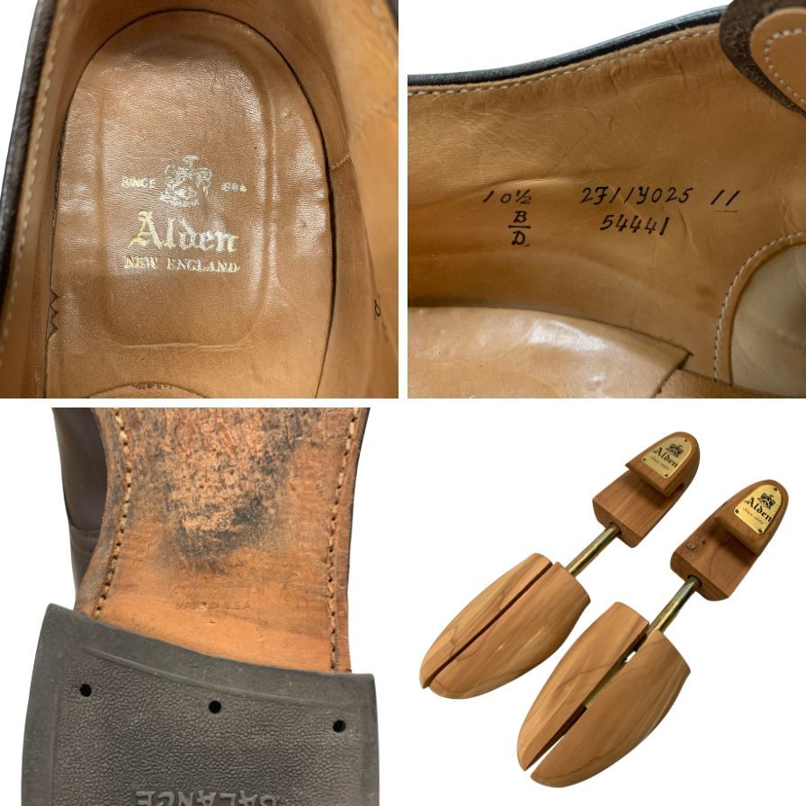 のん Alden 54441】オールデンVチップ カーフレザー｜経年変化