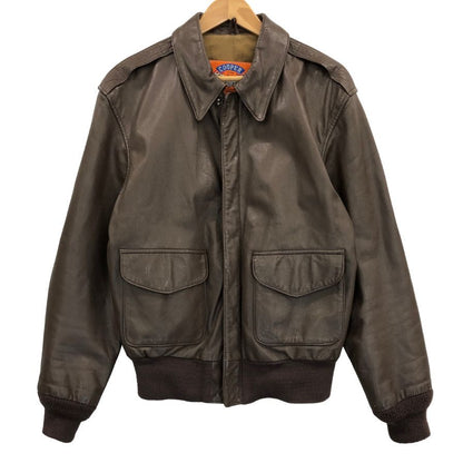 美品◆クーパー レザージャケット フライトジャケット A-2 メンズ ブラウン サイズS COOPER 【AFG1】