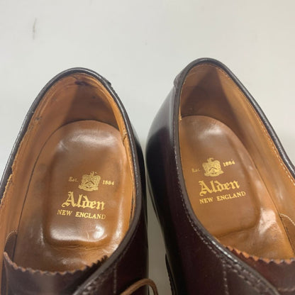 オールデン パンチドキャップトゥ コードバン ハンプトンラスト 9015 メンズ サイズUS7.5E ダークバーガンディ Alden ビジネスシューズ 約25.5cm【LA】【中古】