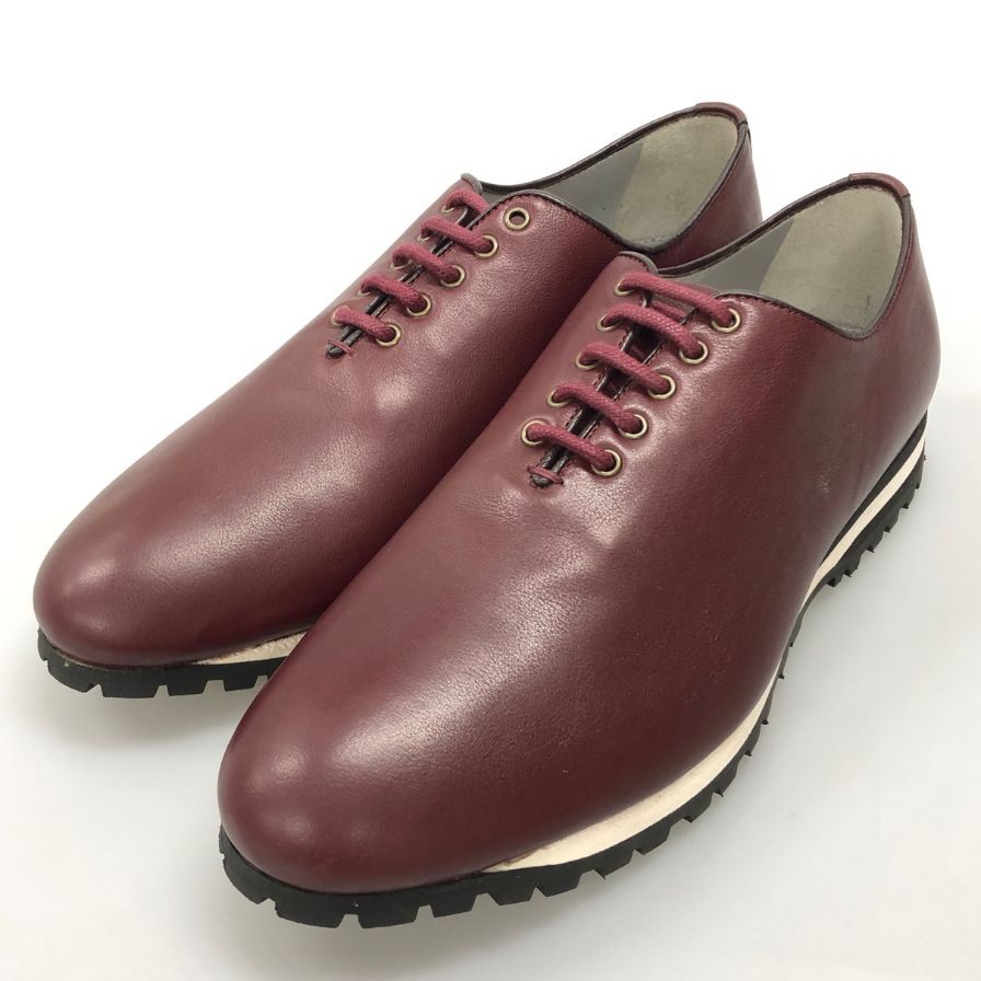 マノロブラニク レザーシューズ レザースニーカー バーガンディ メンズ サイズUK7 MANOLO BLAHNIK 約25.5cm【AFD15】
