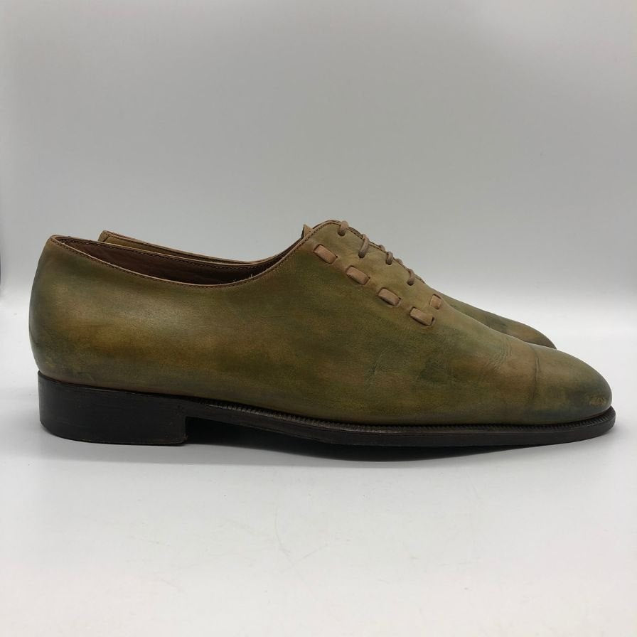 ベルルッティ パティーヌレザー ホールカット オルガ期 ライムグリーン系 サイズ6.5 メンズ Berluti 約25.0cm【PTM1】