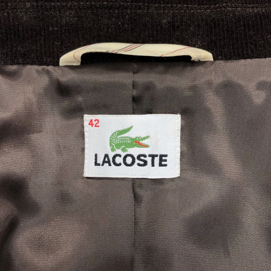 美品◆ラコステ コーディロイ ジャケット レディースサイズ42 ブラウン  LACOSTE 【AFB50】