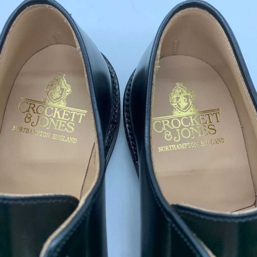 クロケット＆ジョーンズ ラナーク3 レザーソール ブラック サイズ7F ラスト378 メンズ Crockett & Jones ビジネスシューズ 約25.5cm【LA】【中古】